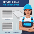 thumbnail image 3 of Vent Cover 16 x 12 Aluminum Return Air Grille, Rustproof, 1-Pack [17.6" x 13.6" Face], 3 of 9