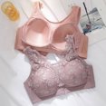 thumbnail image 4 of HOMBOM Lace Bras for Women Full Coverage Bralette Comfortable Bras Wireless Breathable Pink Brassiere 36C, 4 of 4
