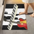 thumbnail image 2 of Coolnut Bathroom Rug Mat Black White Music Keys Guitar Bath Mat Super Soft Absorbent Plush Shaggy Bath Rugs Quick Dry Bath Carpet for Bathroom Floor Tub Shower, 24x16 Inches Home Decor Gifts, 2 of 5