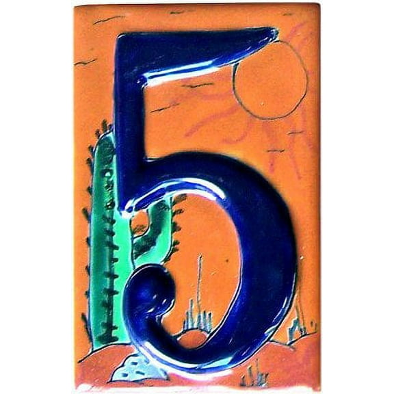 Desert Talavera Ceramic House Number Five