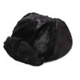 thumbnail image 6 of Bomber Trapper Men's Russian Winter Faux Mink Fur Pilot Aviator Ear Flaps Hat (XL, BLACK), 6 of 11