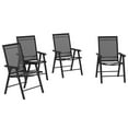 thumbnail image 2 of Spaco Set of 4 Outdoor Folding Chairs with Metal Frame, Stackable Patio Dining Chairs with Armrests for Outdoor as Backyard, Lawn, Garden, Black, 2 of 11