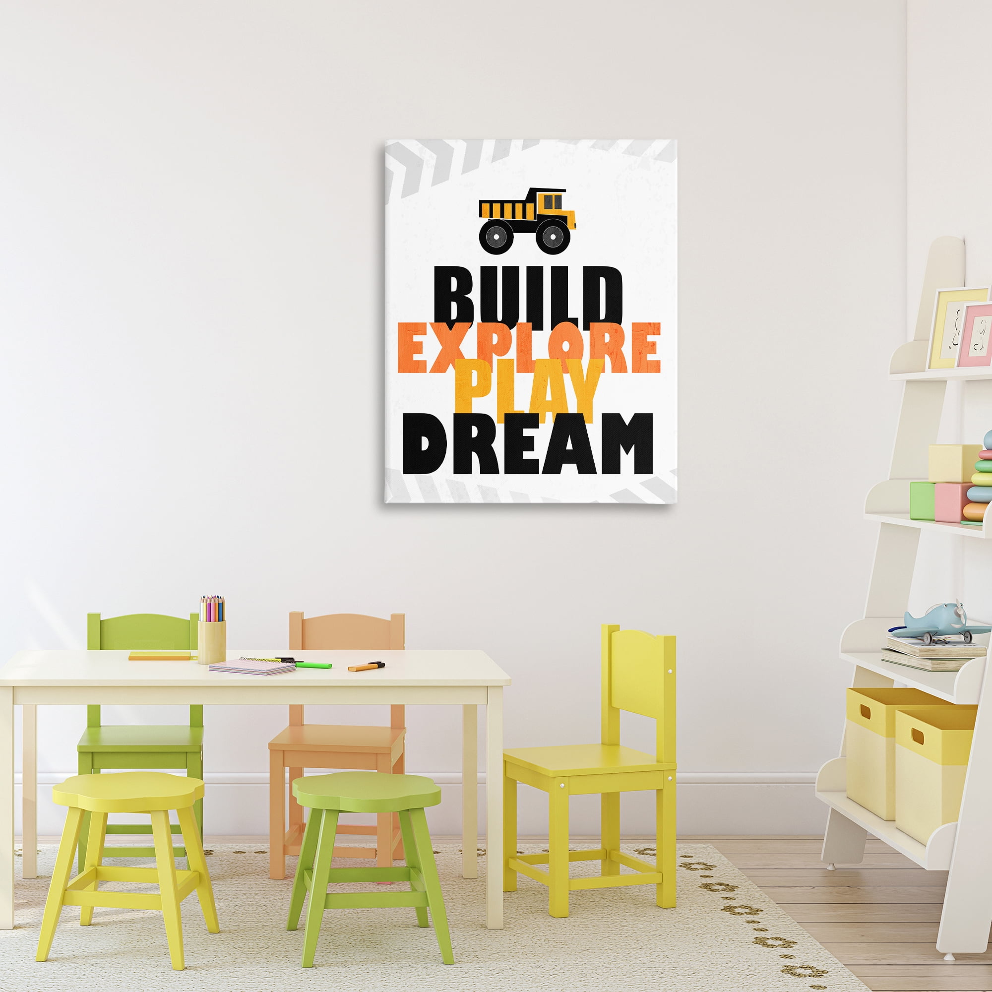 Build Explore Play Dream Canvas Wall Art, design by Kim Allen