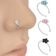 thumbnail image 2 of Visland Bague de Nez en Forme de Fleur Incrustée de Strass pour Femmes Perçage Corporel Bijoux, 2 of 6
