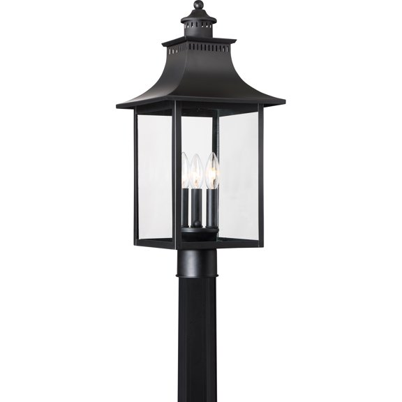 3 Light Post-Mystic Black Finish Quoizel Lighting Ccr9010k