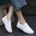 thumbnail image 6 of Yungyresw Women Flat Shoes Solid Color Closed Toe Slip on Fashion Casual Shoes Outdoor Comfortable Low Cut Hike Footwear White 39, 6 of 7