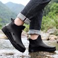 thumbnail image 5 of Crunowin Men's Rain Boots, Ankle Stylish Waterproof Commute Outdoor Casual Shoes Black 8, 5 of 7