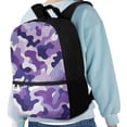 thumbnail image 4 of KUIFORTI Purple Camo Backpack for Boys Elementary School Girls Lightweight Schoolbags for Middle School Students 17 Inch Bookbag with Front Compartment & Side Pockets, 4 of 6