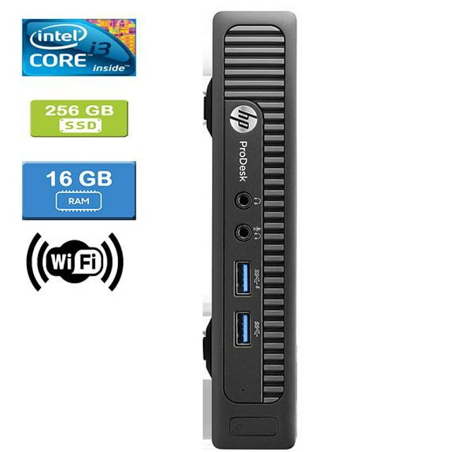 Refurbished: HP 600 G2 MINI Intel Core i3-6100T 3.20 GHz, 16GB, 256GB SSD, Win 10 Pro