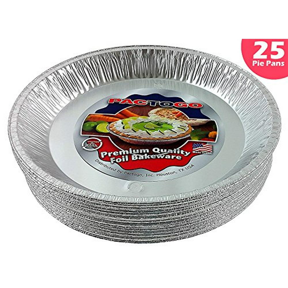 Pactogo 12" Aluminum Foil Pie Pan ExtraDeep Disposable Tin Plates (Pack of 25)