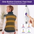 thumbnail image 6 of KEKOY Heating Pad for Back, Neck & Shoulders Pain Relief, Wearable Electric Heat Pad with Detachable Belt, 4 Heat Settings, 2-Hour Auto Shut-Off, Fast Heating, 24"x33", Dark Green, 6 of 12