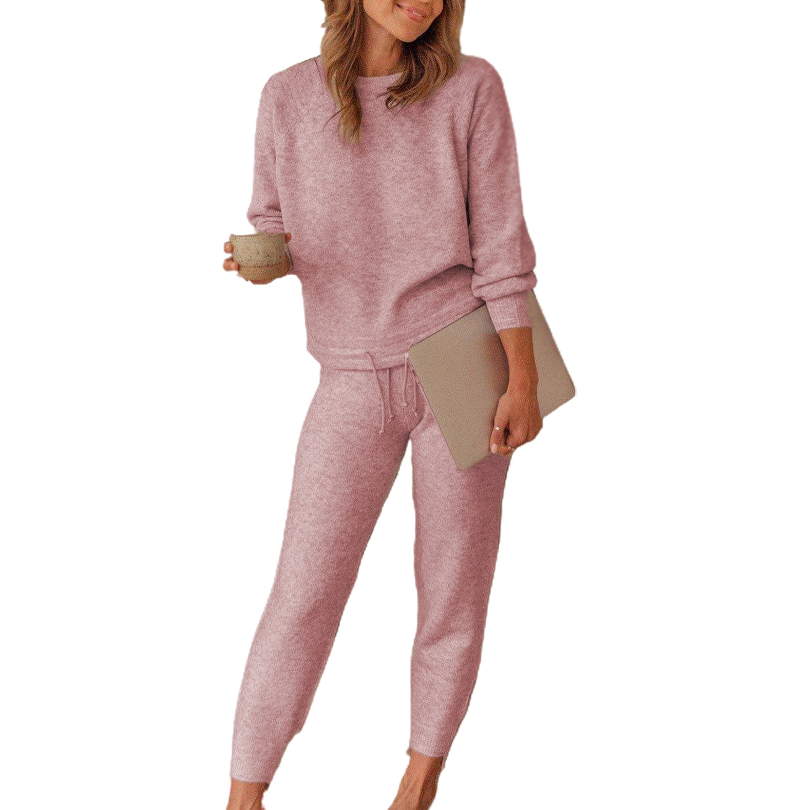 Details about   Womens Lounge Wear Set Long Sleeve Top Bottom Activewear Suit Casual Tracksuit 