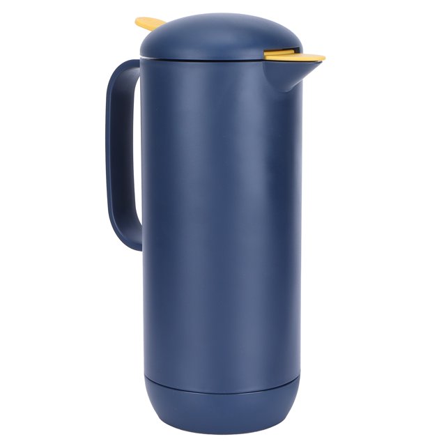 Cafetera térmica de primera calidad al vacío, color azul, jarra de agua grande de 1 l con aislamiento de doble pared