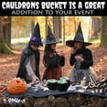 thumbnail image 7 of PMU Halloween Cauldron - 8 Inch Black Plastic Candy Holder for Kids - Halloween Party Favors & Supplies (1/pkg) Pkg/1, 7 of 7