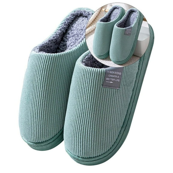 Yoloke Memory Foam Slippers, Cozy Slip on House Slippers for Indoor Outdoor, Comfy Bedroom Slippers Warm Soft Flannel Lining Home Slippers