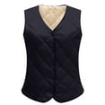 thumbnail image 3 of Bcfgryg Autumn Winter Plus Fleece Vest Coats Solid Color Warm V Neck Pockets Sleeveless Jackets Lightweight Men's Jacket For Hiking Black L, 3 of 3