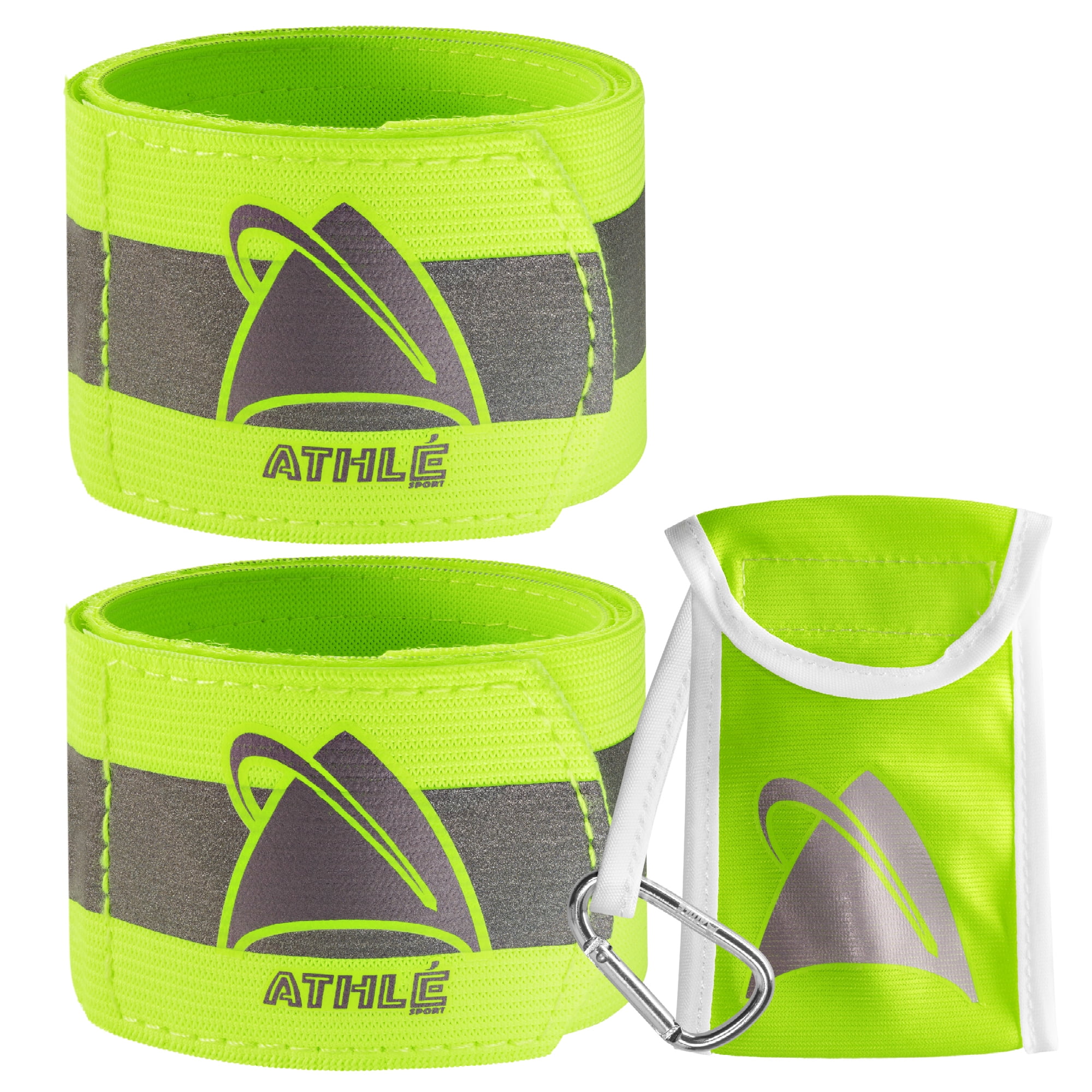 Reflective Running Gear Safety Bands 2 Pack of Neon Yellow Arm, Wrist or Ankle Tape