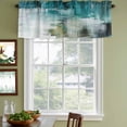 thumbnail image 4 of 2 Pack Valances for Windows, Teal Turquoise Window Valances for Living Room/Bedroom/Bathroom, Modern Abstract Minimalism Ombre Art Light Filtering Kitchen Curtain Valance 42"W x18" L, 4 of 9