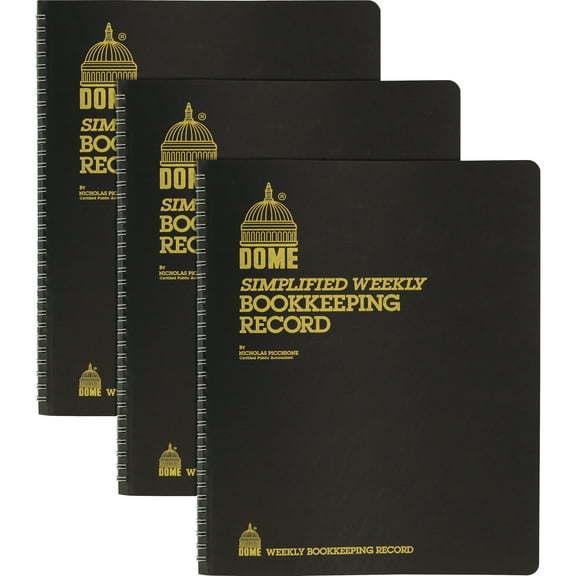 Dome, DOM600BD, Bookkeeping Record Book, 3 / Bundle