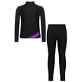thumbnail image 4 of Miutii Kids Girl's Dance Workout Zipper Jacket and Gymnastics Leggings Pant Set Figure Skating Training Suit Purple 10, 4 of 6