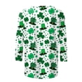 thumbnail image 5 of felwors St Patricks Day Shirt Women Plus Size Funny 3/4 Sleeve Cute Saints Tops Shamrock Shirts Lucky Irish Shamrocks Outfit (Green, S), 5 of 6