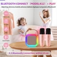 thumbnail image 2 of Máquina de karaoke Haomuren K12 con 2 micrófonos inalámbricos, color rosa, 2 of 9