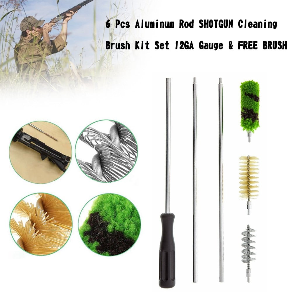 Piece Aluminum Rod SHOTGUN Cleaning Brush Kit Set 12 GA Gauge & FREE BRUSH! 6 