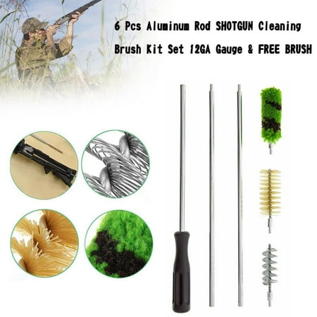 

Mad Hornets 6 Pcs Aluminum Rod SHOTGUN Cleaning Brush Kit Set 12GA Gauge & BRUSH