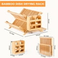 thumbnail image 3 of Bamboo Dish Rack, 3-Tier Foldable Wood Dish Drying Rack for Kitchen Counter – Space-Saving Organizer with Utensil Holder, Perfect for Small Kitchens and Apartments, 3 of 7