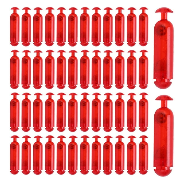 50PCS 21mm Plastic Rattles Shake Fishing Lure Bait Insert Tube Rattles for Soft FishRed
