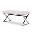 thumbnail image 2 of Herald Modern and Contemporary Stainless Steel and Faux Leather Upholstered Rectangle Bench, Multiple Colors, 2 of 3