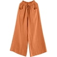 thumbnail image 4 of Womens Comfy Versatile Wide Leg Pants with Pocket Trendy Drawstring Elastic High Waisted Pants Casual Straight Leg Pants, 4 of 4
