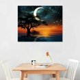 thumbnail image 2 of PIKWEEK Moon Ocean Canvas Wall Art Abstract Night Scene Coastal Artwork Landscape Picture Prints Tree Decor, 2 of 4