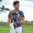 thumbnail image 3 of Fotbe sport ball Pattern Men’s Golf Polo Shirt – Breathable Performance Golf Shirt with Button-Down Collar-X-Large, 3 of 6