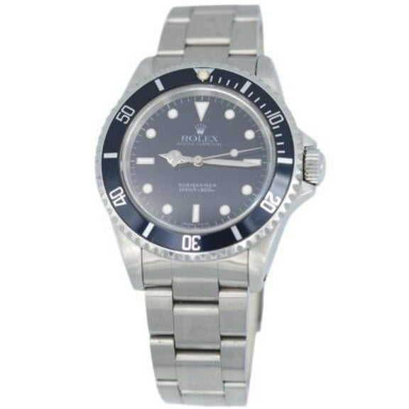 Pre-Owned Mens Rolex Stainless Steel Submariner Watch Black Dial 14060