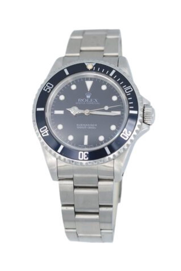Pre-Owned Mens Rolex Stainless Steel Submariner Watch Black Dial 14060