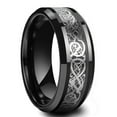 thumbnail image 1 of Simple 8mm Purple Stainless Steel Rings For Men Women Purple Matte Finish Beveled Polished Edge Men Rings Wedding Band Jewelry Style14 10, 1 of 6