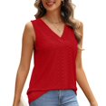 thumbnail image 2 of Seductiva Basic T Shirts for Women Tank Top for Women Summer Outfits V Neck T Shirts Trendy Eyelet Sleeveless Basic Beach Vacation Clothes Comfy Casual Vacation Workout Clothes Fashion Basic Tees, 2 of 5