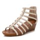 thumbnail image 1 of Womens Gladiator Sandals Zipper Strappy Wedge Sandal Roman Shoes Black, 1 of 4