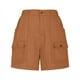 thumbnail image 4 of Pantalones Casuales de Mujer Color Sólido Multi Bolsillo Ropa de Trabajo, Pantalones de Trabajo de Verano de Cintura Elástica de Moda, 4 of 7