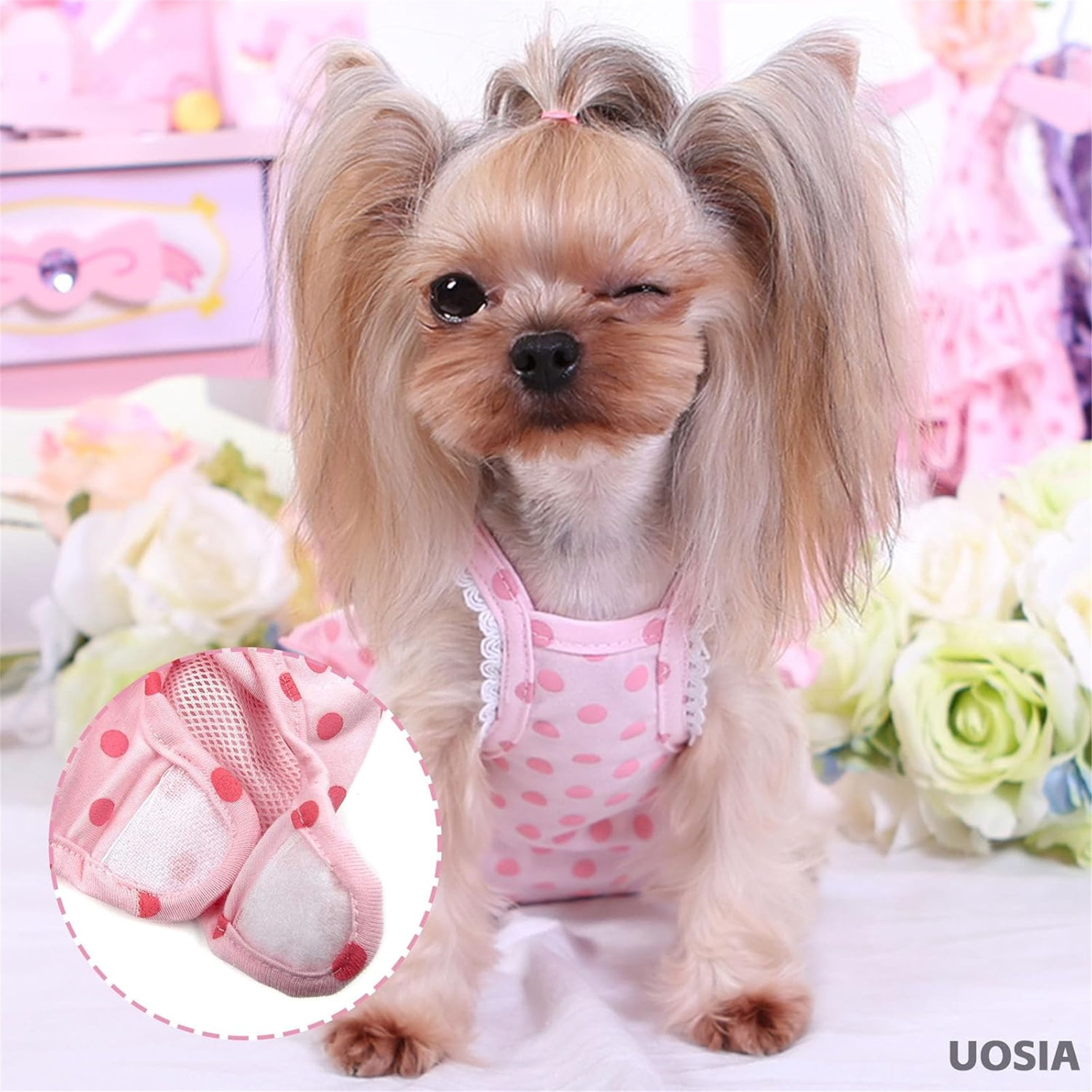 UOSIA Dog Diapers Panties with Adjustable Suspender Washable Reusable Dog Period Panties,Purple