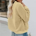 thumbnail image 5 of Wutalume Women's Fashionable Warm Shearling Jacket with Zip-Up Solid Colour Outerwear, Soft and Cozy, Lightweight Design, Perfect for Fall and Winter, Casual Style,Yellow L, 5 of 7