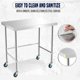 thumbnail image 5 of QinaQin Mesa de trabajo de acero inoxidable de 36 x 24 pulgadas, uso comercial para cocina, restaurante u hotel, con ruedas ajustables y base abierta, 5 of 7