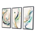 thumbnail image 3 of Designart "Dynamic Watercolor Flow I" Modern Framed Wall Art Set Of 3 - Pink Abstract Minimalism Frame Gallery Wall Set For Home Decor, 3 of 6