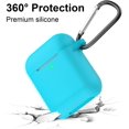 thumbnail image 2 of AirPods Case, Full Protective Silicone AirPods Accessories Cover Compatible with AirPods 1&2 Wireless and Wired Charging Case(Front LED Visible),Sky Blue, 2 of 5