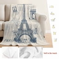 thumbnail image 5 of France Towers Blanket Soft Cozy Warm Throw Blanket for Couch, Plush Fuzzy Flannel Fleece Blankets for Sofa, Retro Hand-Painted Seal Architectural Art Bed Blankets Lightweight Gifts for Women, 40"x50", 5 of 9