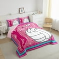 thumbnail image 3 of Homewish Female Women Sport Volleyball Full Size Comforter Sets 3-Piece,Pink Blue Bedding Comforter Set,Ball Gamer Lightweight Bedding Sets,Ultra Soft Home Decor,Reversible, 3 of 8