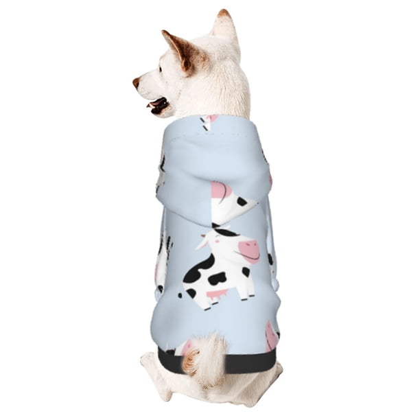 Balery Cute Farm Cow Sudadera con Capucha para Perros Pequeños – Ropa para Mascotas, Disfraz para Perros y Gatos, Ideal para Fiestas y Cosplay-XX-Large