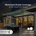 thumbnail image 2 of Semi-Cassette Motorized LED Luxury Patio Awning - 20 x 10 Ft - Forest Green - Moroccan Collection, 2 of 7