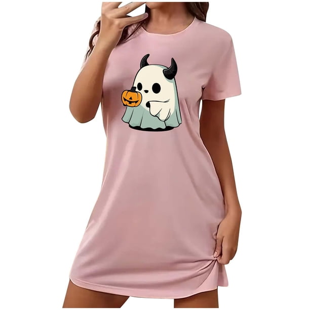 Camisón corto de talla grande para mujer, camisón de manga corta con estampado de pecho a la moda, camisón para mujer